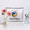 1 pc just a girl who love Volleyball pattern Makeup Bag,Makeup Bag for Teen Girls Sister Birthday Gift IdeasTeen Gifts 6