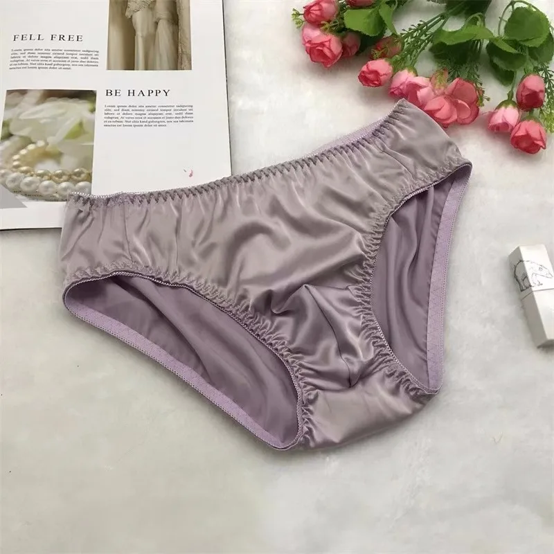 Briefs Men Sexy Underwear Silk Fashion Panties Low-Rise U Convex Bulge Pouch Lingerie Mens Slip Cueca Men's Underpants 2