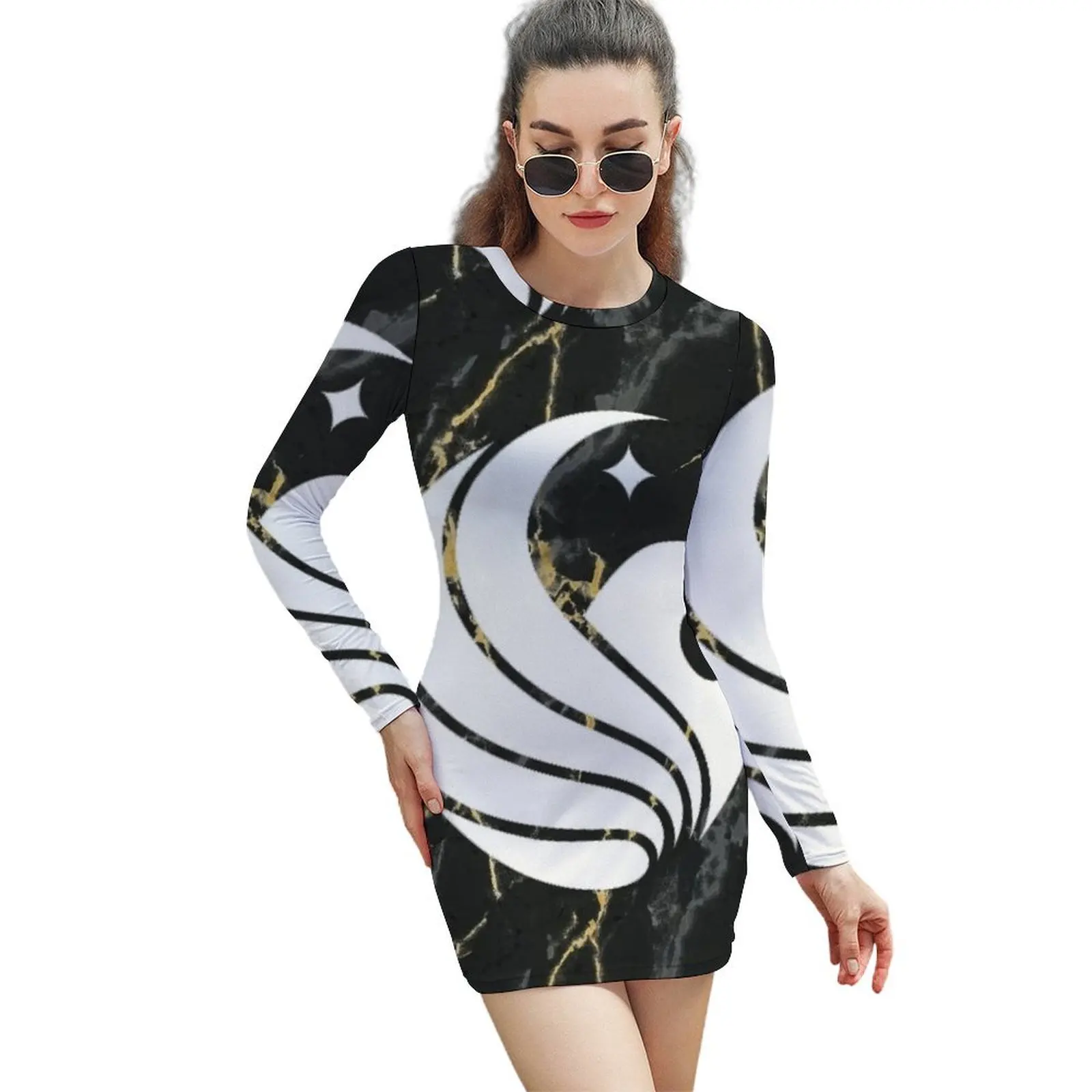 

ucf knights marble Long-Sleeved Sheath Dress Woman clothing women's clothing korea stylish Party dresses for women