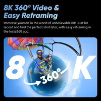 Insta360 X4 - 8K Waterproof 360 Action Camera, 4K Wide-Angle Video, Invisible Selfie Stick,  135 Min Last，Removable Lens Guards, 2