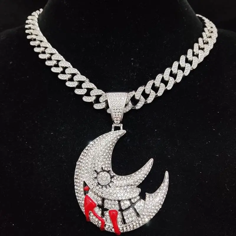 Czムーンペンダントネックレス,ヒップホップネックレス,誇張された