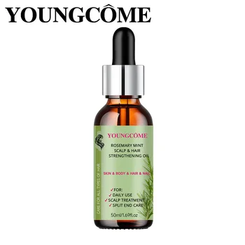 YOUNGCOME Olio Rinforzante per Capelli al Rosmarino e Menta, Idratazione Profonda, Ripara i Danni, Migliora la Lucentezza, Promuove la Crescita, Districa i Capelli