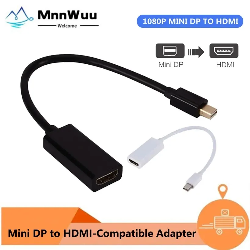 

MnnWuu Mini Display Port DP Male to HDMI-compatible Female Adapter Converter Cable For Apple Mac Macbook Pro Air Laptop