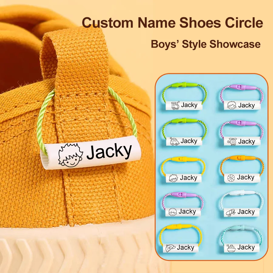 Name Ring Pendant Baby Shoes Schoolbag Cup Clothes Name Stickers Waterproof Hang Tag Rope Baby Circle For Kids name stickers,name sticker,name tag pendant