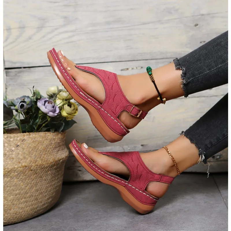 Damen-Sandalen mit Weicher Sohle, Sommer-Schuhe für Frauen, Keilabsatz-Sandalen, Strand-Pantoletten, Damen-Flip-Flops, Sommer-Sandalen – Detail 22