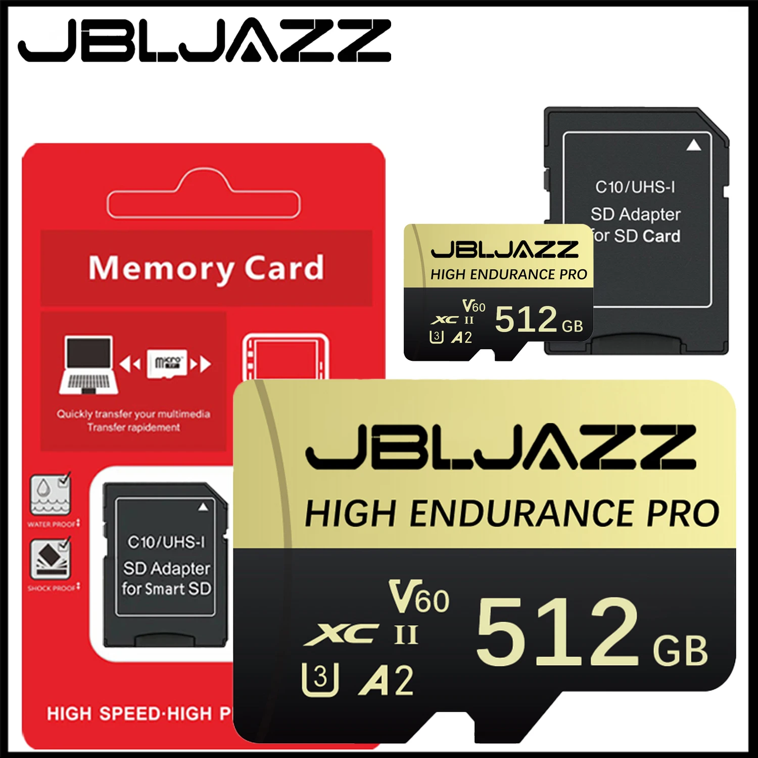 고내구성 SD 메모리 카드 128GB 256GB 512GB 실제 용량 마이크로 SD 카드 U3 고속 TF 플래시 카드 모니터링/카메라/PC용