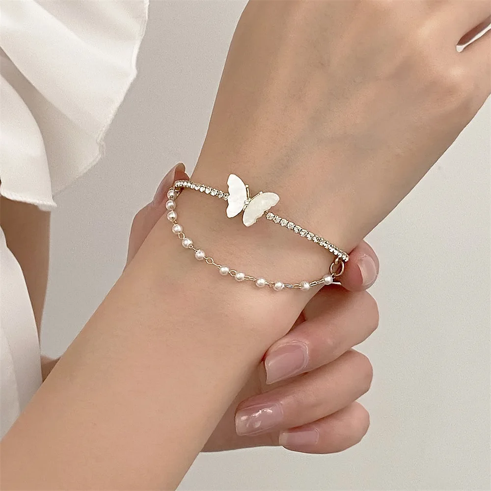 

Double Layered Beimu Butterfly Bracelet For Women Trendy Luxury Body Jewelry Accessories Gift