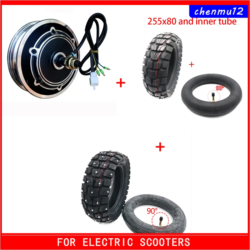 10 Inch Electric Scooter Motor Wheel Hub Rim 48v 500w And Snow Tire