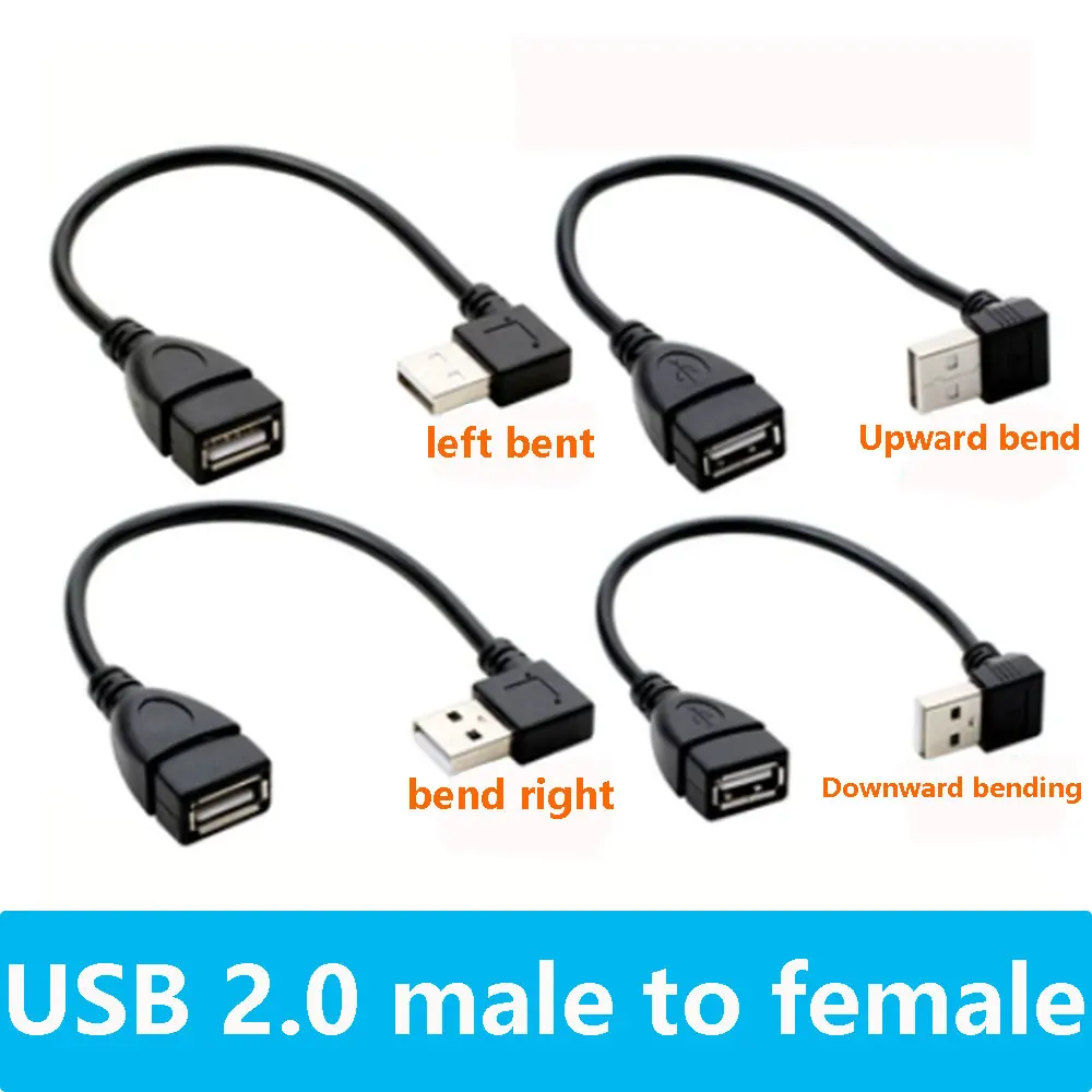 

1Pcs USB 2.0 male to female adapter line Up & Down & Left & Right elbows USB 2.0 male to female extension line connection line