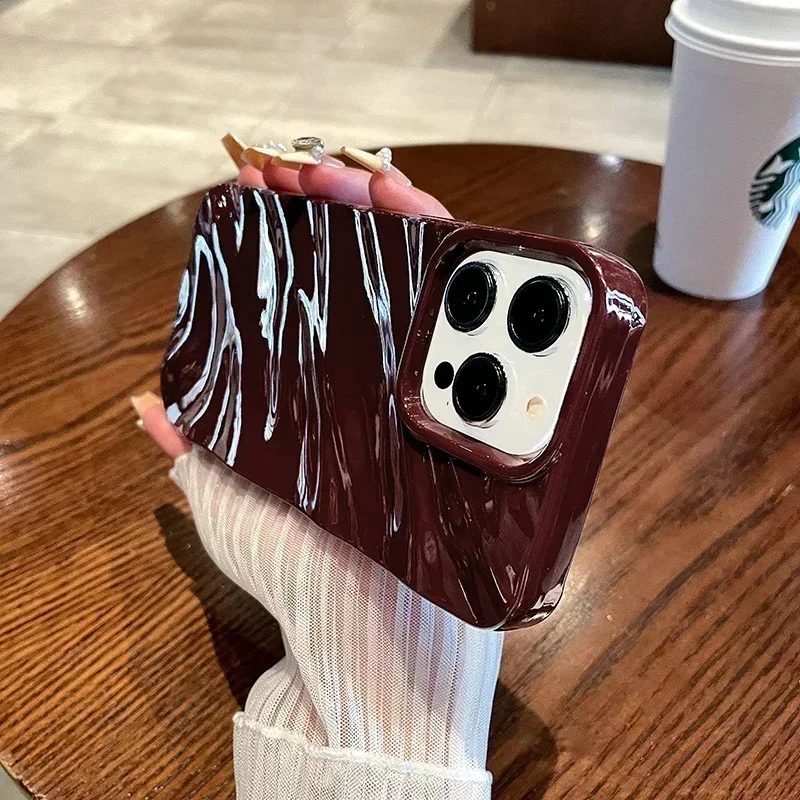Silk Pattern Wavy Shockproof Soft Phone Case - Enhanced Protection Back Cover