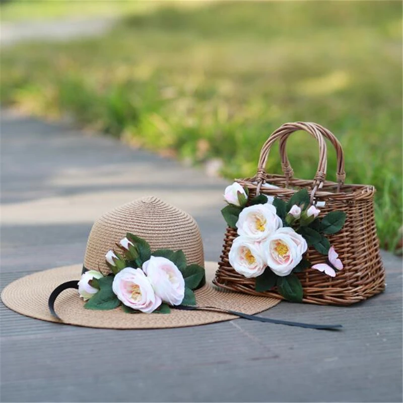 Bolsos de paja con mujer, bolsos tejidos de mimbre, bolsos de viaje, vacaciones de verano, boda, vacaciones, período de luna de miel, novia|Cubos| - AliExpress