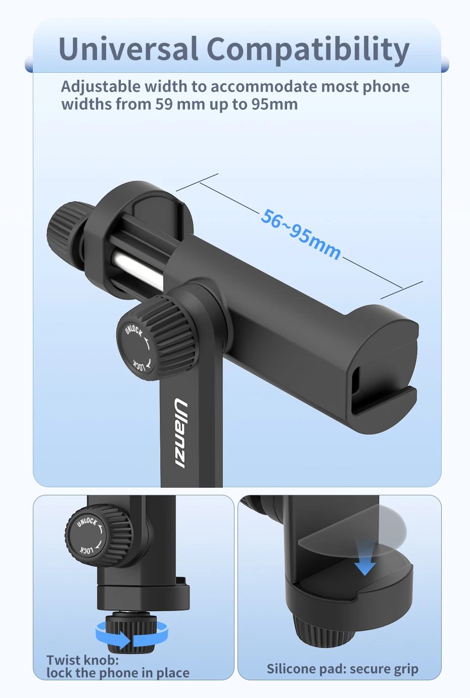 MA28 Phone Tripod Holder Clamp Vertical Horizontal Shooting Phone Mount Holder f