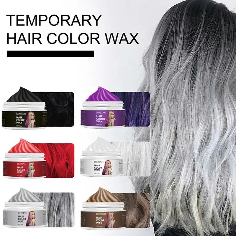 

Temporary Hair Color Wax Temporary Hair Color Wax Mud Dye Cream Red Purple Grey Brown Black White Natural Instant Hair Color