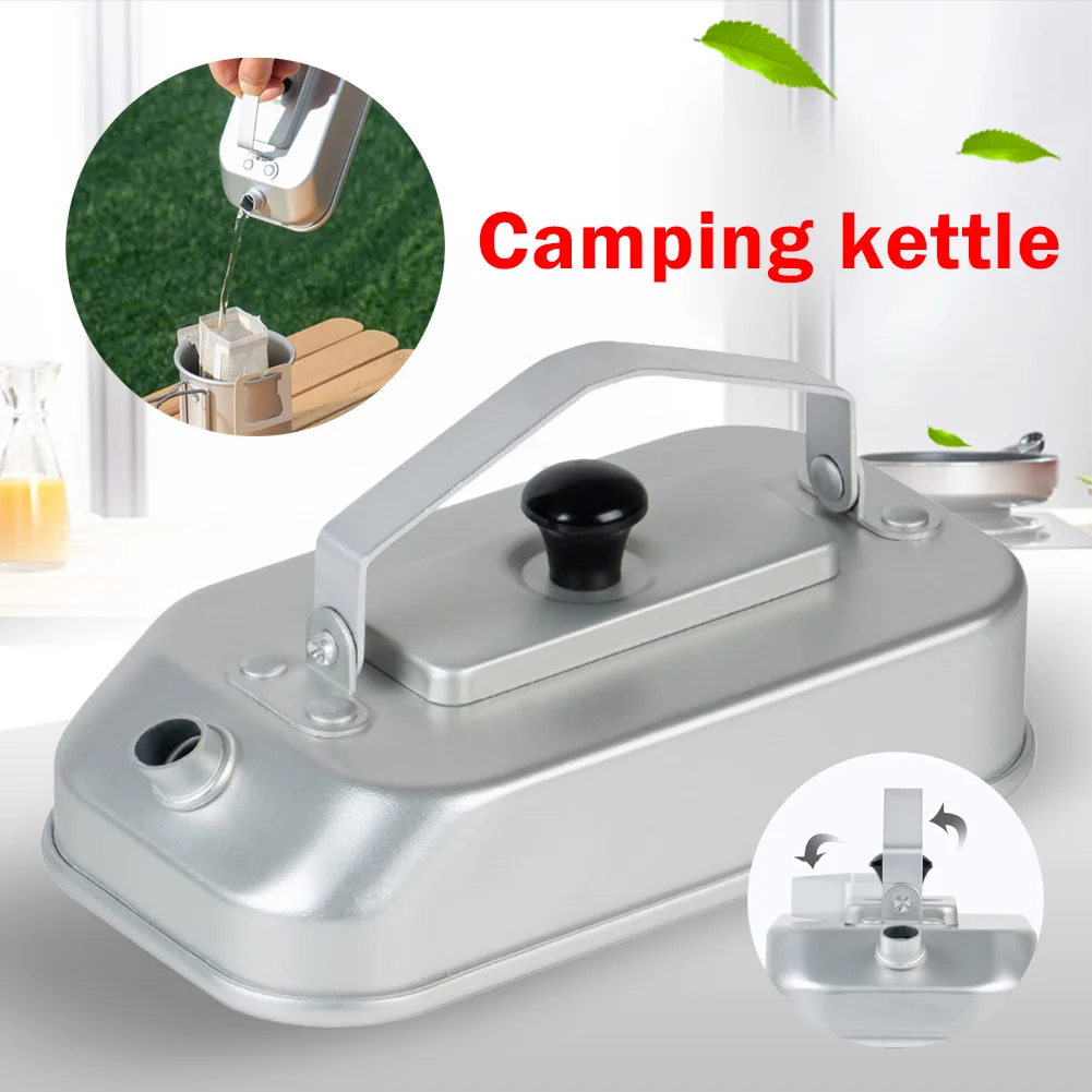 

Portable Camping Boiling Water Pot Aluminum Alloy Portable Water Kettle with Handle Outdoor Cookware for Hiking Fishing Picnic