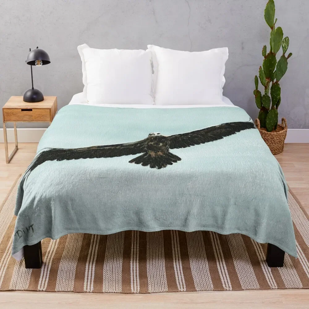 

Wedge-Tail Eagle In Flight Throw Blanket Winter beds funny gift Fluffys Large Personalized Gift Blankets
