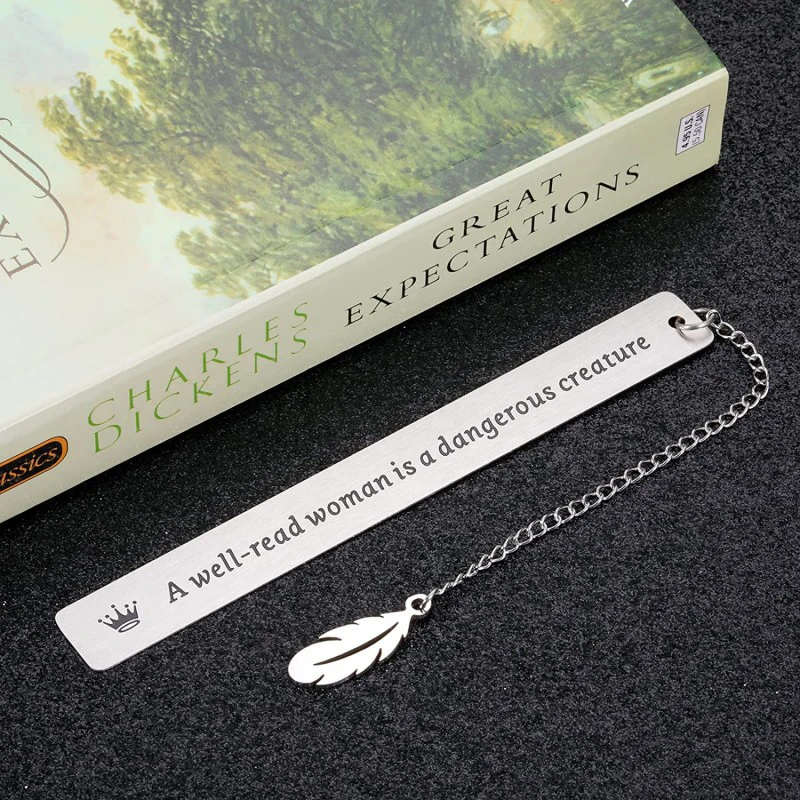 Metal Bookmark Tell Book Marks for Books Separator Stainless Steel Lettering Slogan Readers Collection Korean Stationery metal bookmark bookmark page holder bookmarks stationery supplies bookmark holder