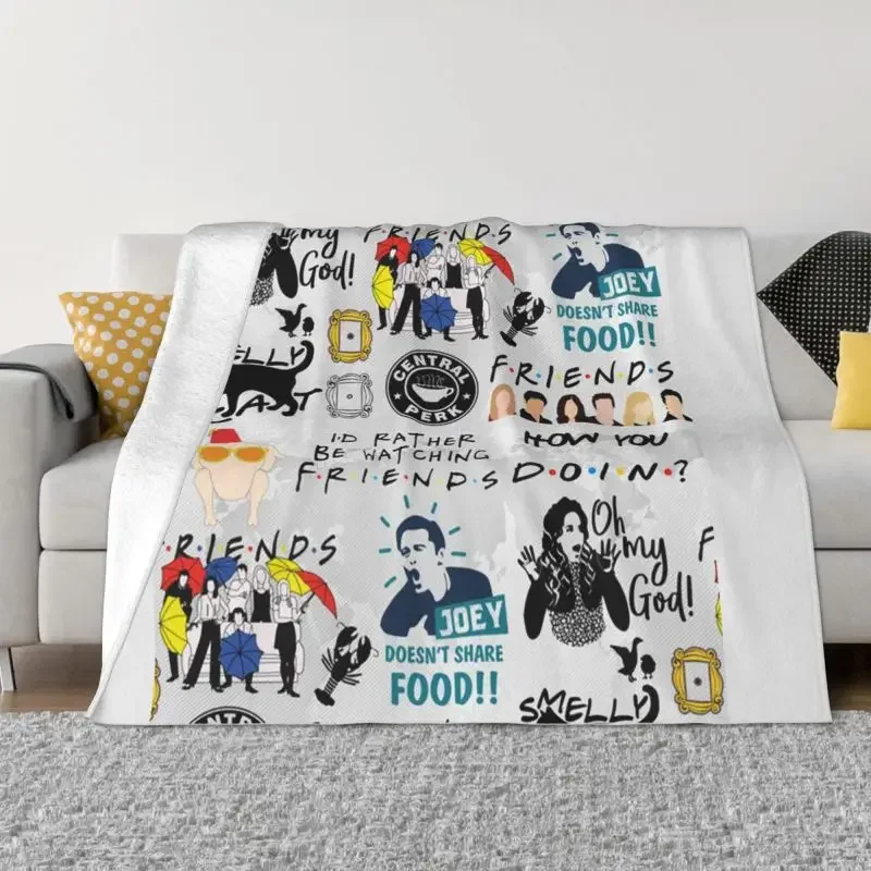 

Funny Friends Collage Blanket 3D Printed Soft Flannel Fleece Warm TV Show Throw Blankets for Car Bed Sofa Quilt