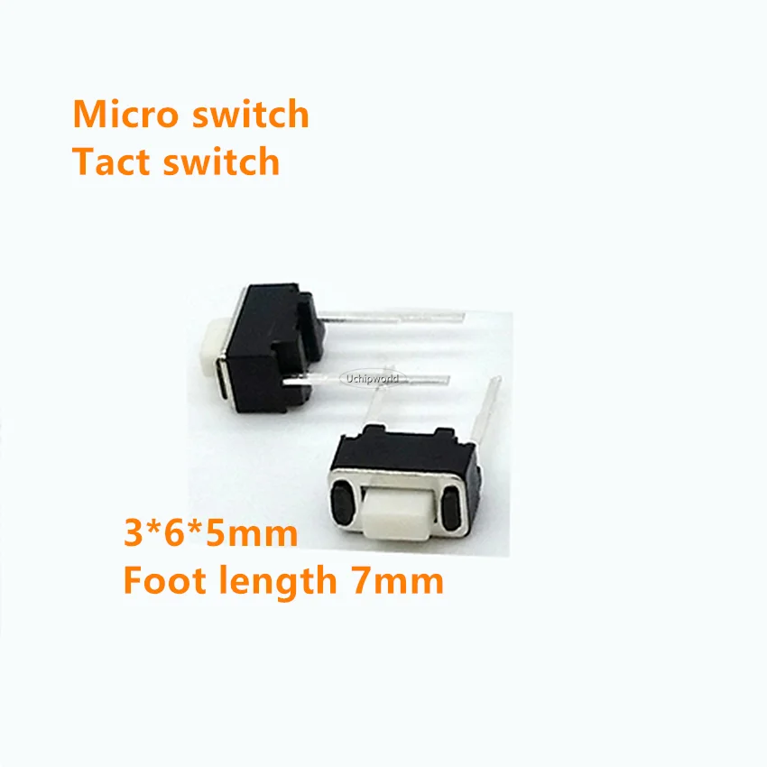 Micro switch Tact switch 3*6*5mm long leg Foot length 7mm Push button ...