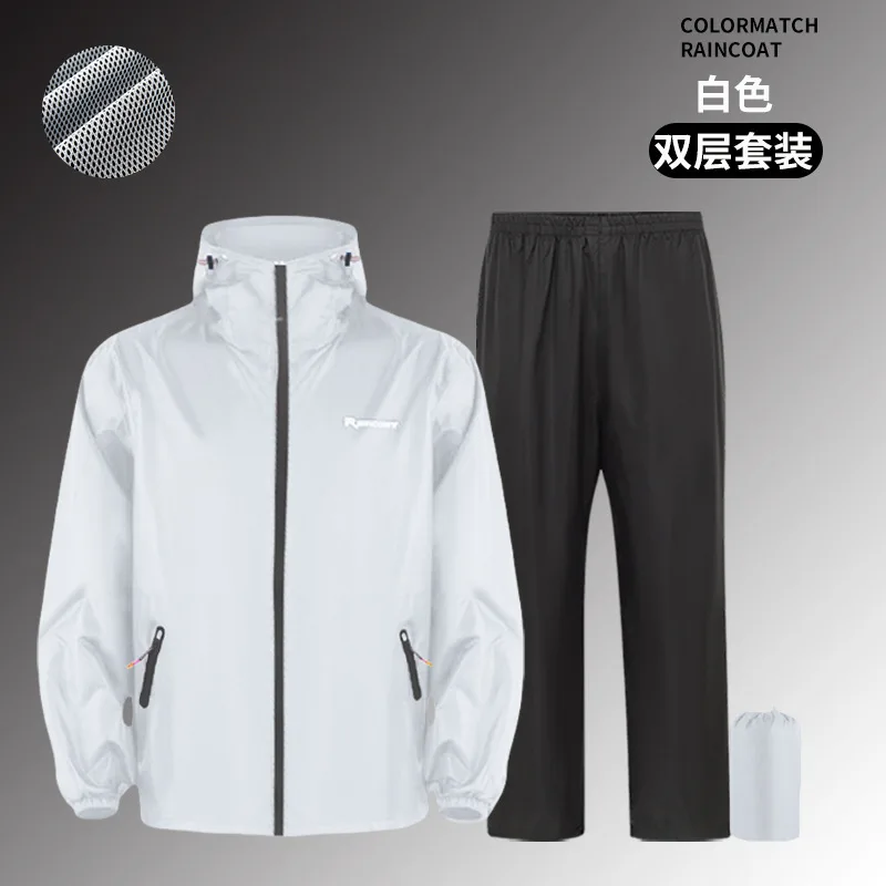 L-6XL 초박형 레인코트 및 레인팬츠, 분리형, 비 오는 날도 걱정없음, 여름 테이크아웃, 하이킹, 비 방지