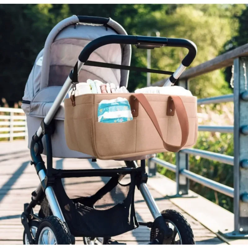 Baby Felt Storage Nursery Organizer Basket Infant Diaper Bag with