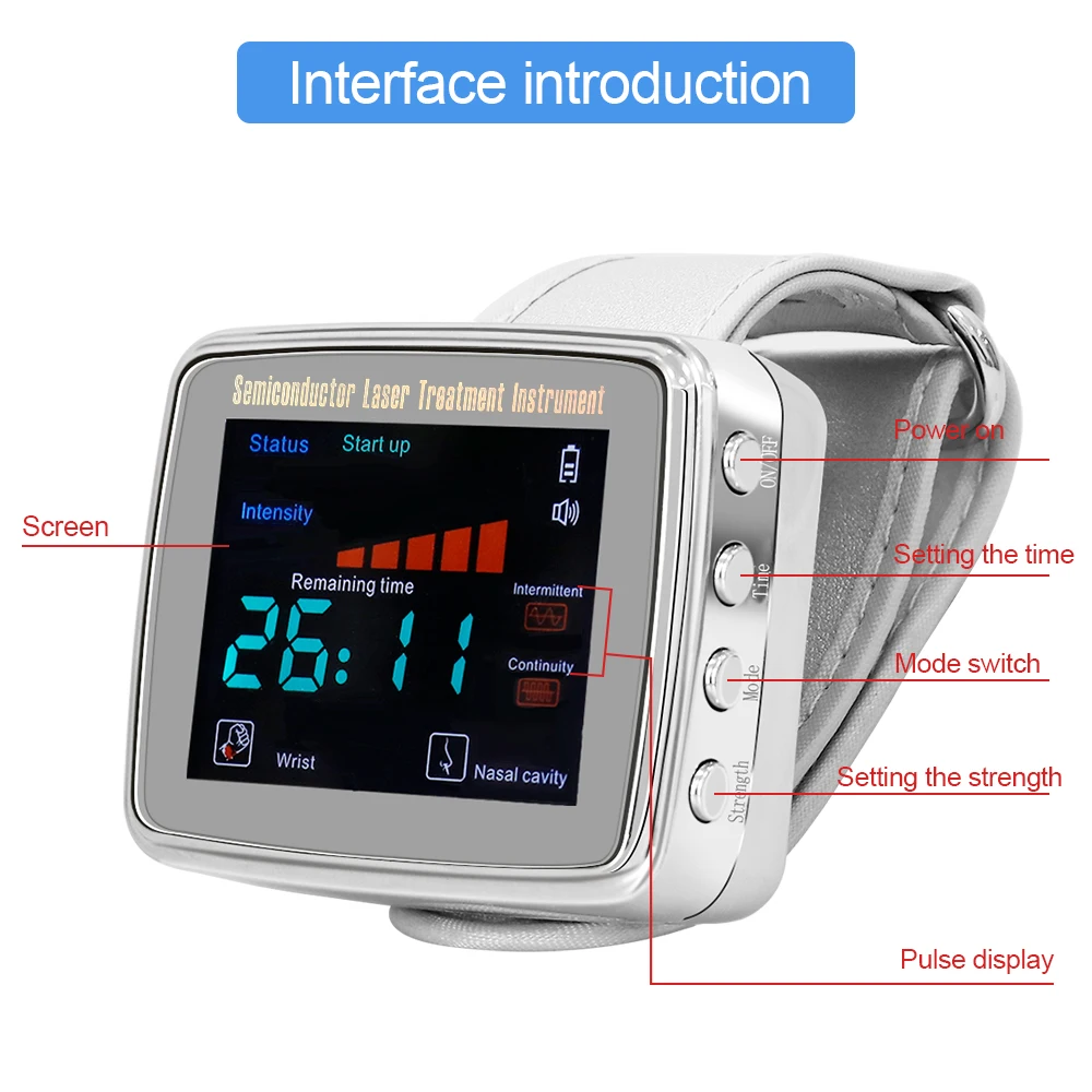 650NM Laser Noninvasive Irradiate Semiconductor Laser Treatment Instrument Hyperglycemia Hypertention Diabetes Therapy Device