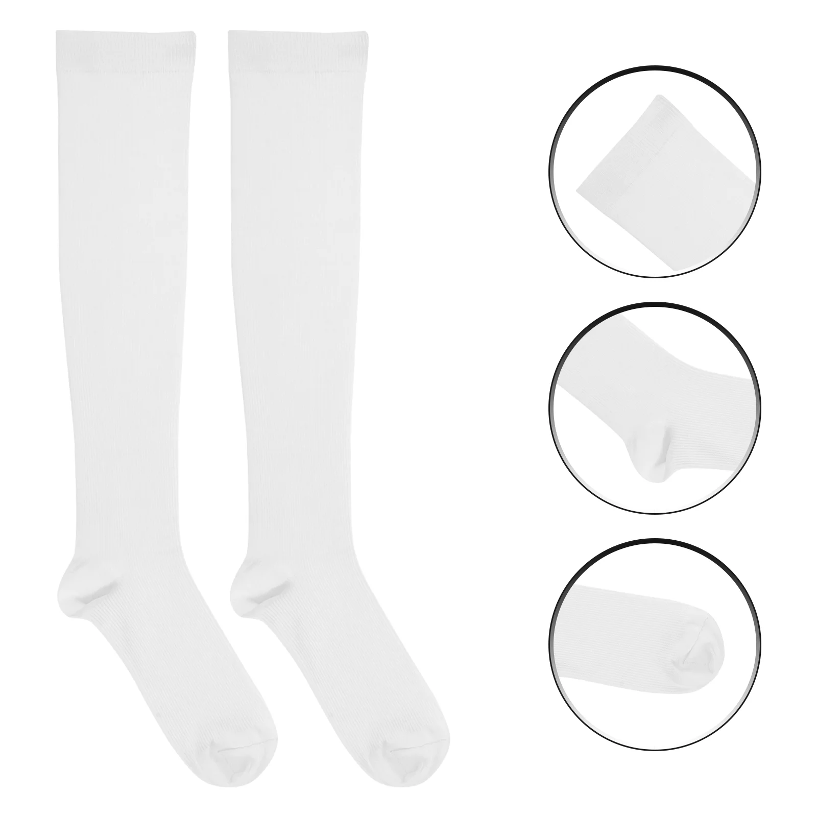 

3 Pairs White Compression Socks Fencing Sports for Medical Tube Men Man