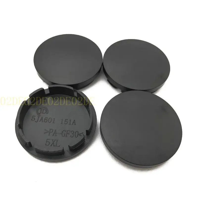 4-Piece Black/Silver Car Wheel Center Caps - Universal Fit