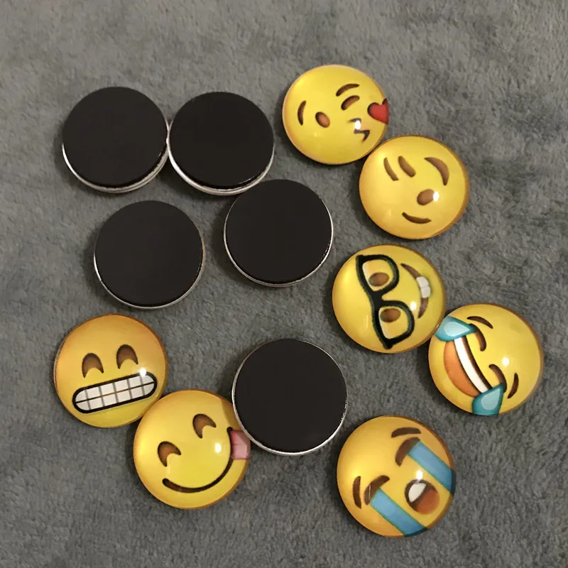 Description Picture 3 of item12pcs Round Polystyrene Smile Face Fridge Magnets - Adorable Decorative Magnets for Kitchen, Office, Whiteboard, Locker, Cabinet