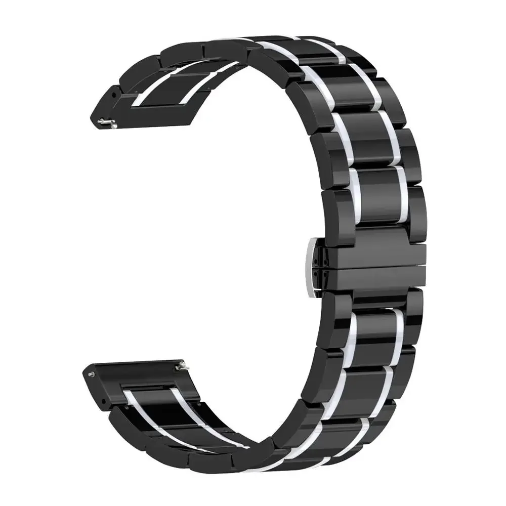 Premium 22mm Ceramic Bracelet - Elegant Metal Link Strap