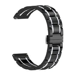 Pulsera de Cerámica Premium de 22 mm - Correa Elegante de Eslabones Metálicos