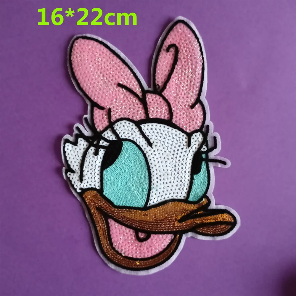 Minnie Mouse Mickey Mouse Anime Embroidered Patches for Children's Clothing Jackets 1Pcs Large