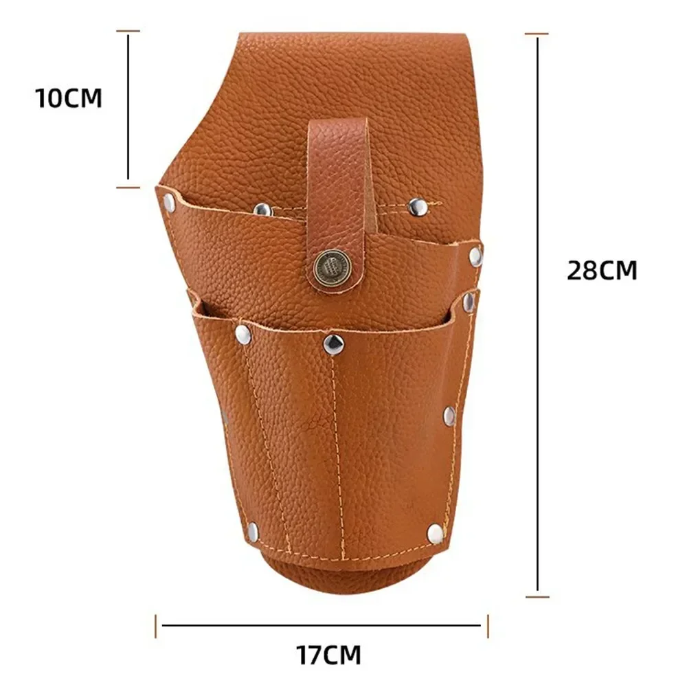 Vintage Leather Electric Drill Storage Bag Multi-pocket Tool Waist Bag for Belt Makita Electric Wrench Electric Screwdriver 6