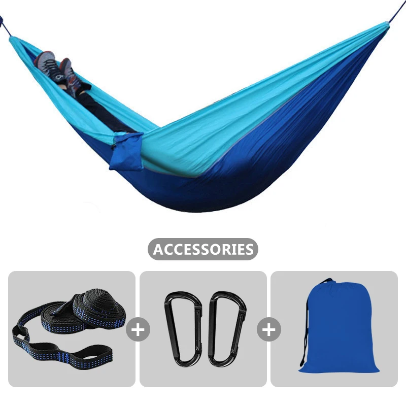 2 Persone Ultralight Outdoor Camping Hammock Sleep Swing Tree Bed Garden Backyard Furniture Hangmat 270*140Cm Park