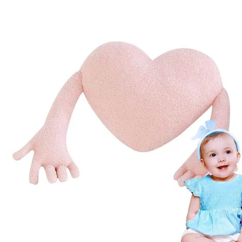 

Heart Pillow Heart Love Cushion Plush With Arms Love Heart Stuffed Cushion Comfortable And Romantic Room Decor For Car Living
