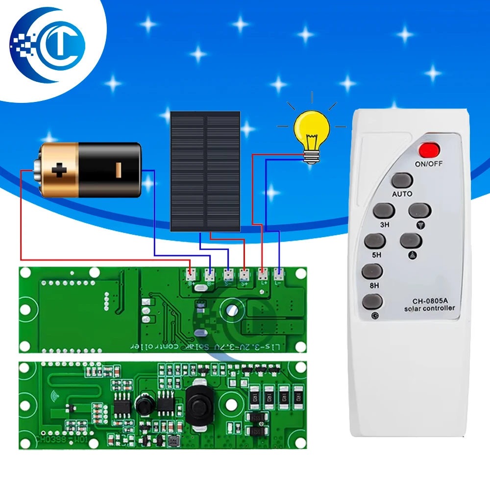 3,2 V 3,7 V Mikrowelle Radar Körper Induktion Solar Wand Licht Schalter Platine Fernbedienung Solar LED Treiber Controller Board