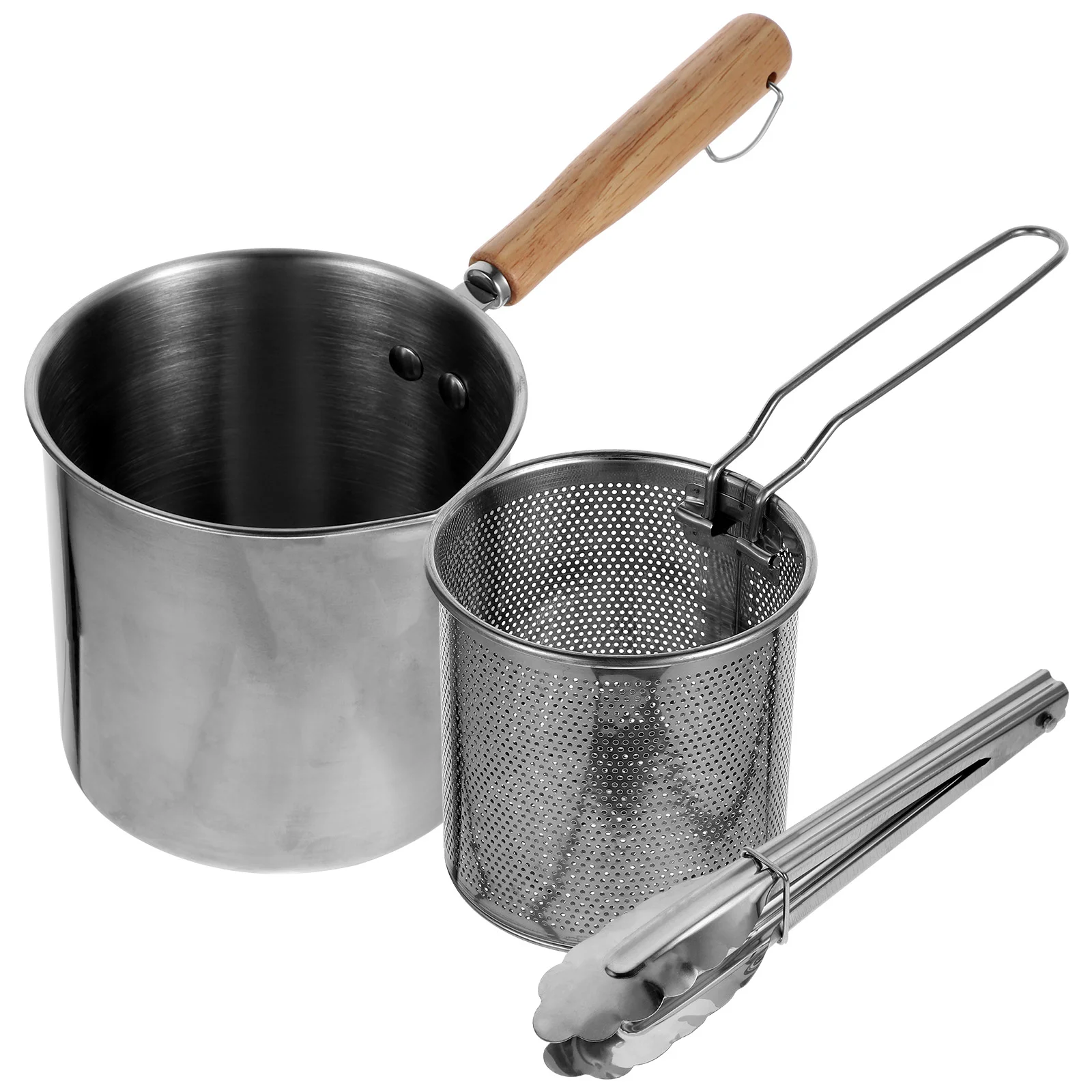 

1 Set Frying Pot Stainless Steel Deep Fryer Pan Household Deep Pot Cookware