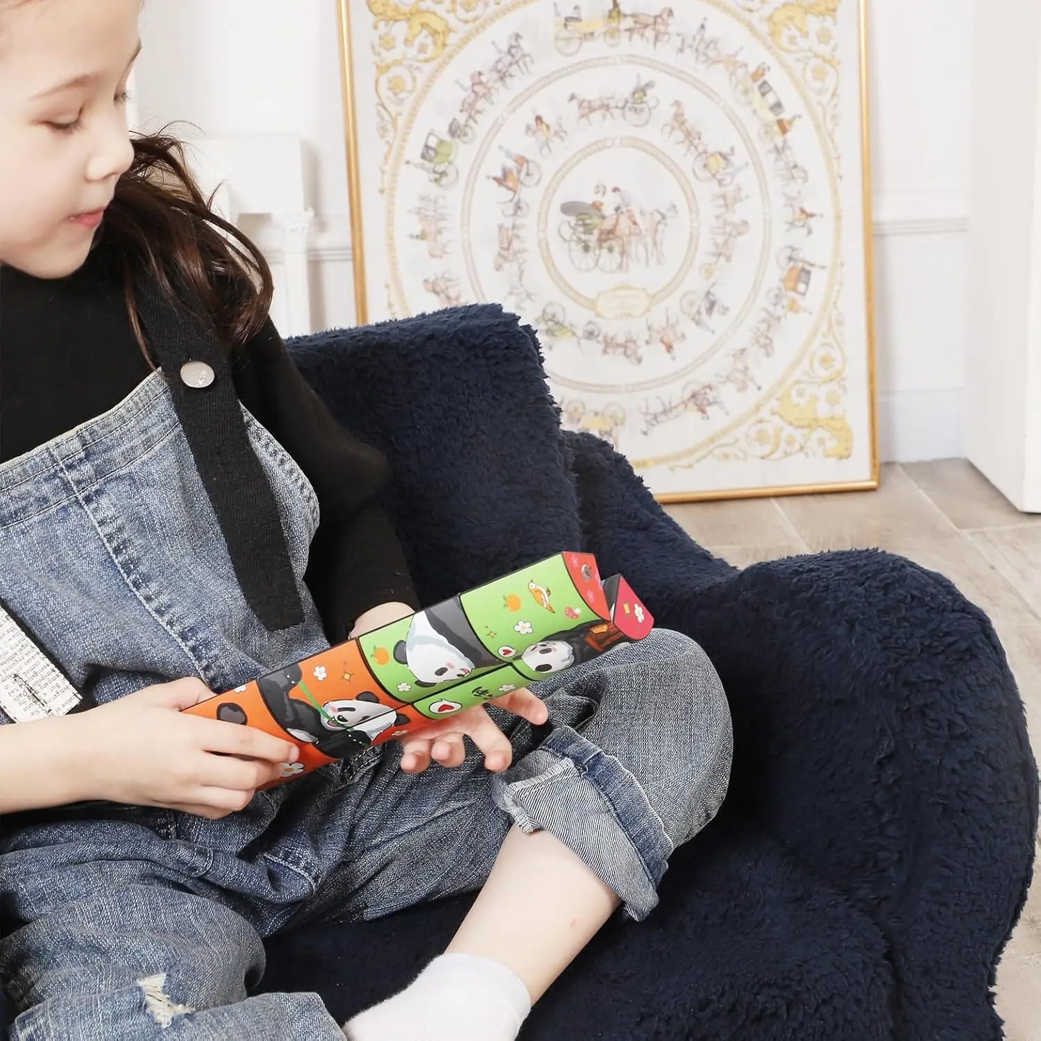Kids Chairs for Toddler,  Soft Sherpa Couch Fold Out, Convertible Sofa to Lounger 5