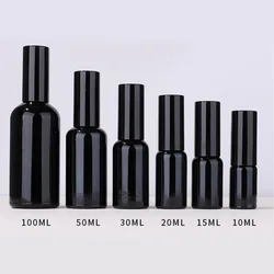 15ml 30ml 100ml Essential Oil Spray Bottle Bright Black Fine Mist Perfume Atomizer Refillable Glass Bottles Empty bottle shampoo