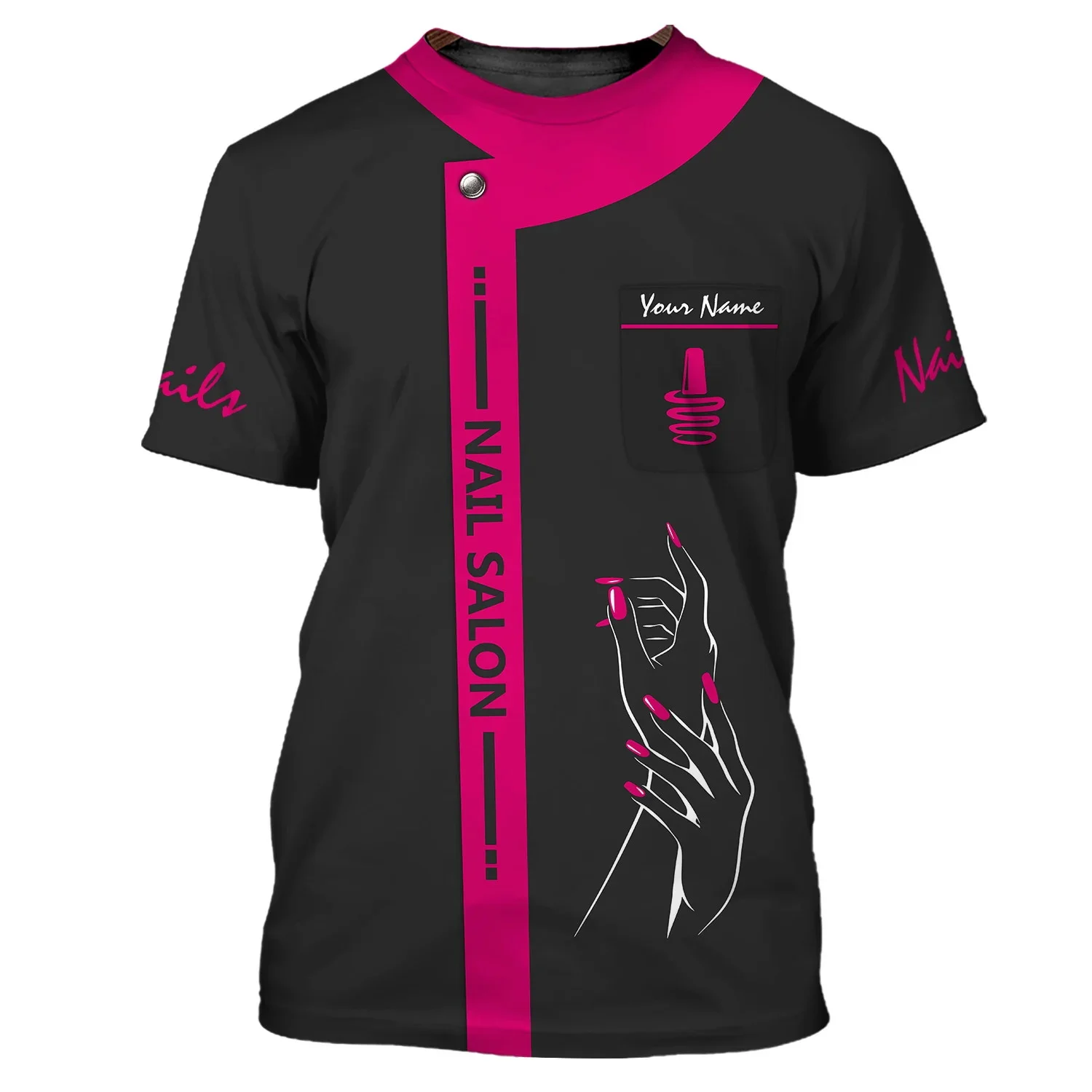 PLstar Cosmos Neueste Sommer Herren T-Shirt Nagelkünstler personalisierte 3D gedruckt Unisex Casual T-Shirt Geschenk für Manikürist DW167 – Detail 12
