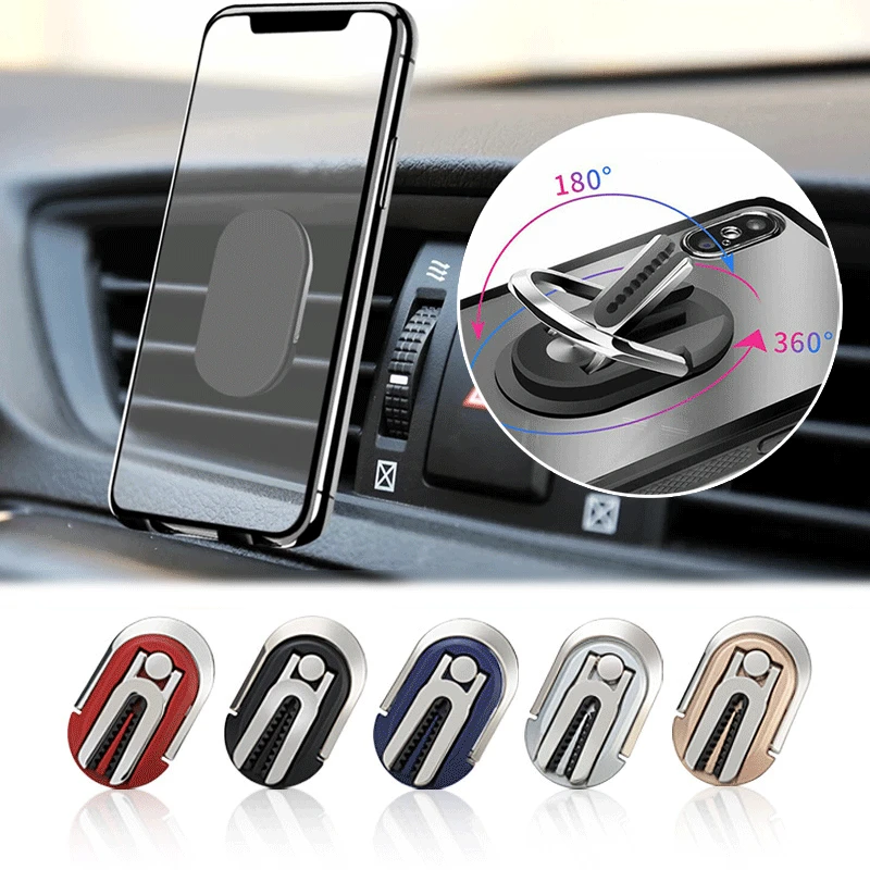 2 In 1 Phone Ring Holder 360° Degree Rotation Car Ventilation Mount Phone Holder Smartphone Holder For Iphone Xiaomi Samsung