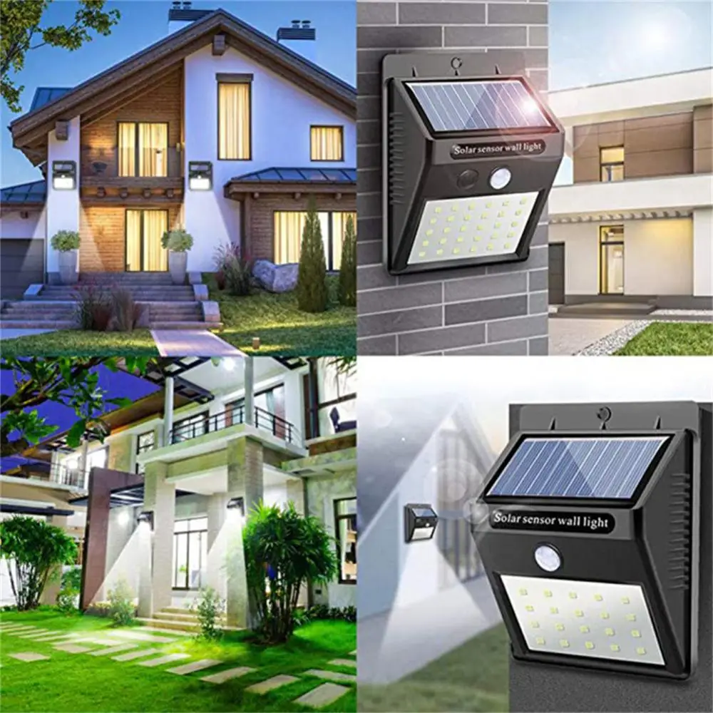 Description Picture 5 of item30 LED Solar Light Motion Sensor Wall Light Outdoor Solar Lamp Waterproof Solar Powered Sunlight Street Lamp Garden Decor + Lamp