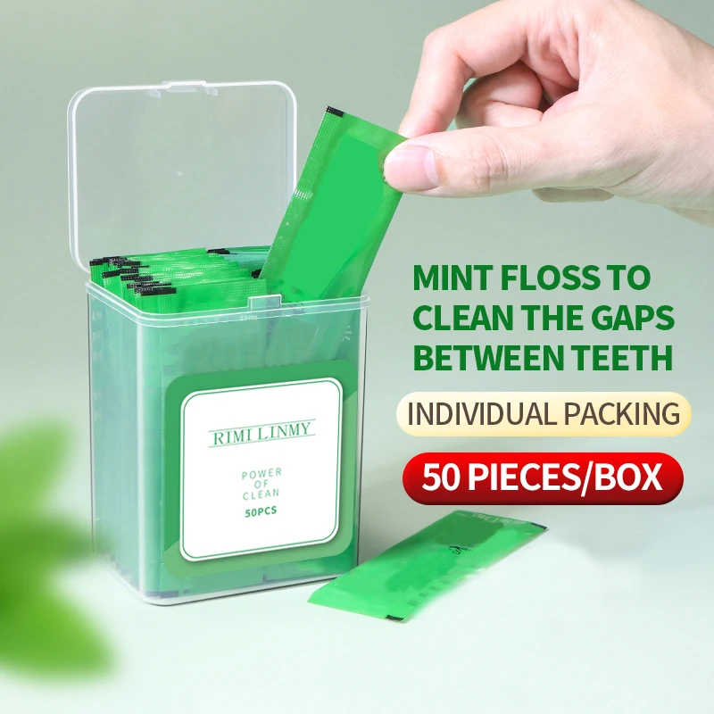 Dental Floss Stick Mint Flavor Individually Packaged Toothpick Cleaners Food Grade Disposable