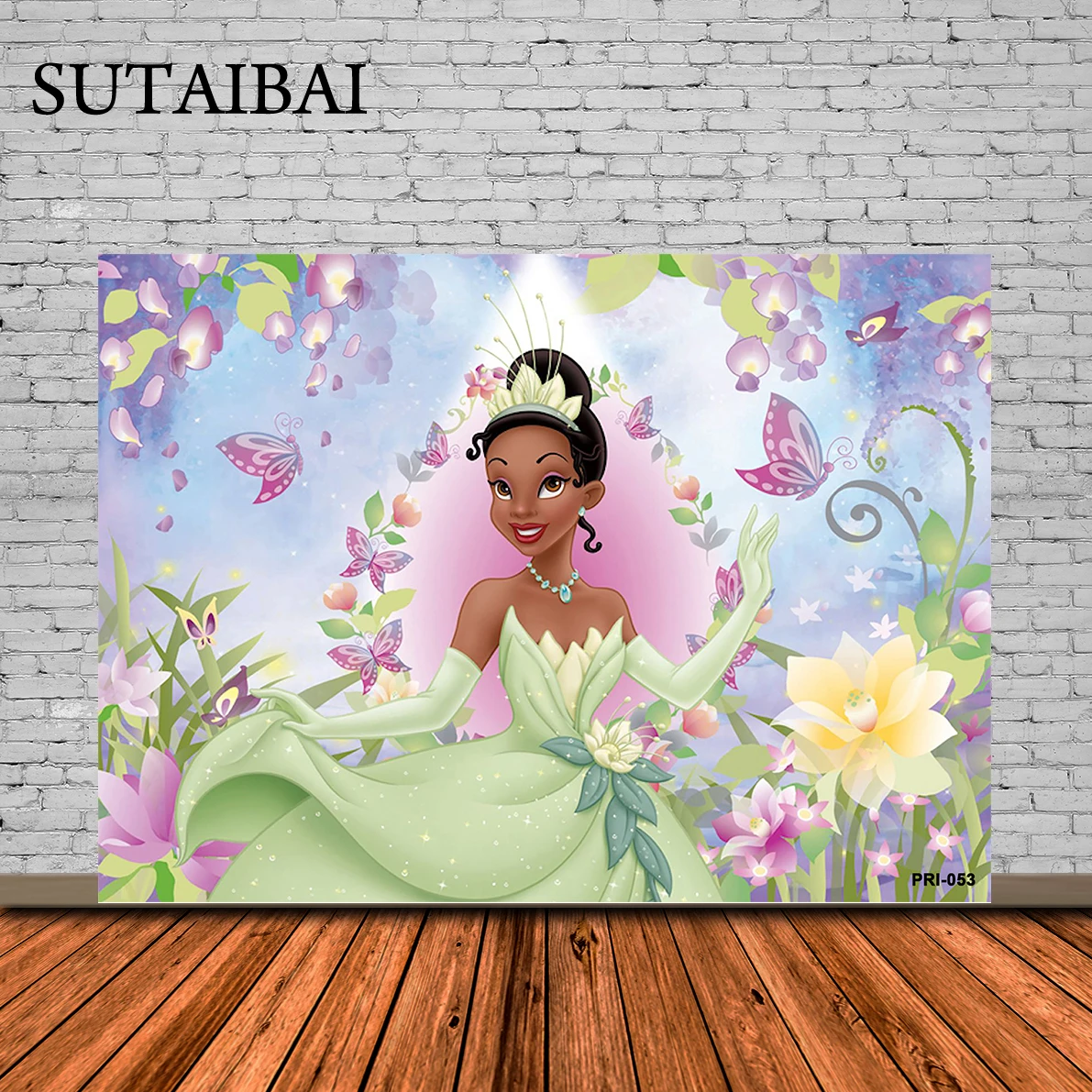 

Princess Tiana Backdrop Frog Baby Shower Girl 1st Birthday Party Custom Photo Background Photocall Prop Decoration Banner