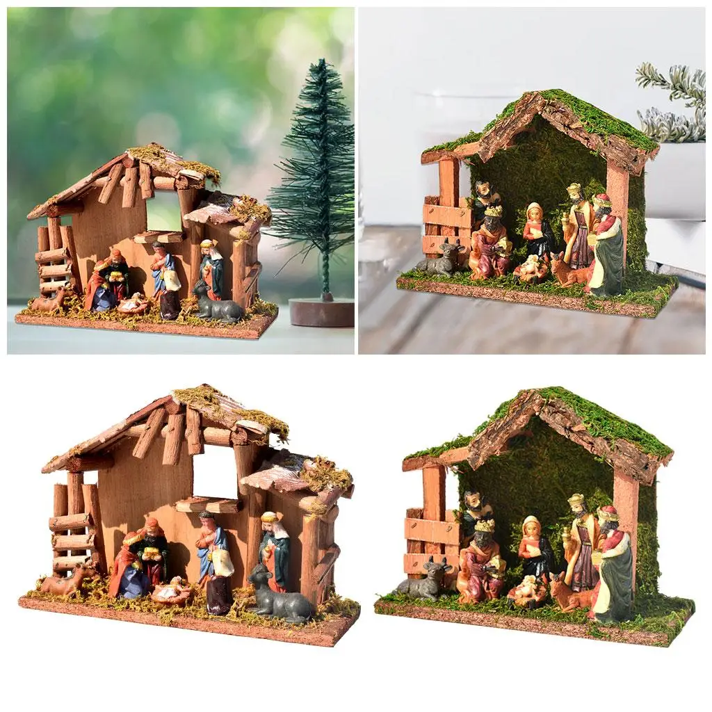 Nativity Figurine Birth of Set Religious Christian Christmas Shelf home and desk Decor