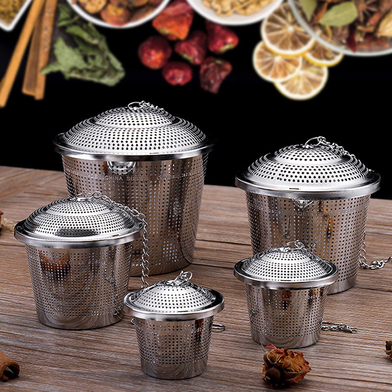 Seasoning Spice Ball Basket 304 Tea Ball Stainless Steel Flavor Bag Hot Pot Taste Halogen Box Bag Soup Taste Box Strainer Basket
