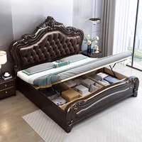 Lit King Size Moderne de Luxe avec Rangement, Cadres de Lit et Tables de Chevet Multifonctionnelles, Meubles de Chambre à Coucher 3
