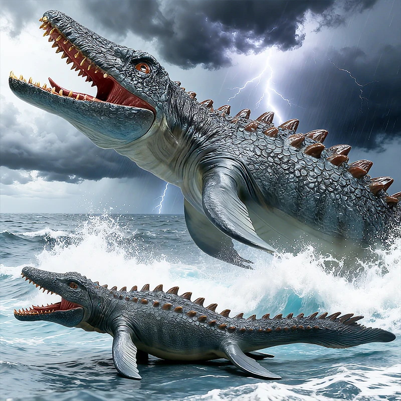 Oenux New Sealife Animals Model Prehistoric Mosasaurus
