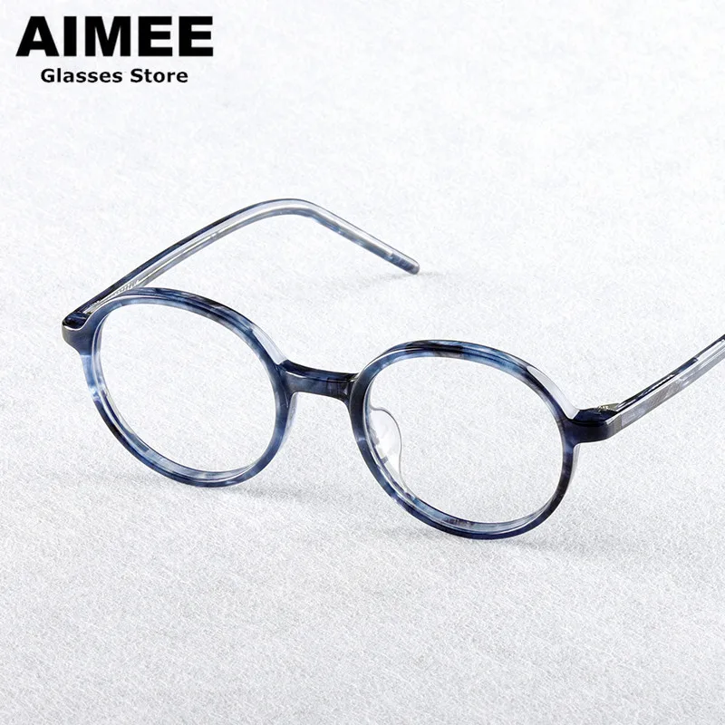 Occhiali Da Vista In Acetato Rotondi Fatti A Mano Di Stile - Foto 6