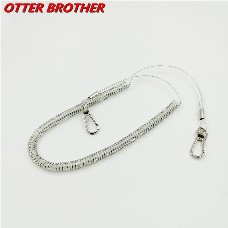 Fishing Coiled Lanyard with Steel Core - 3M Safety Rope and Tackle Accessory