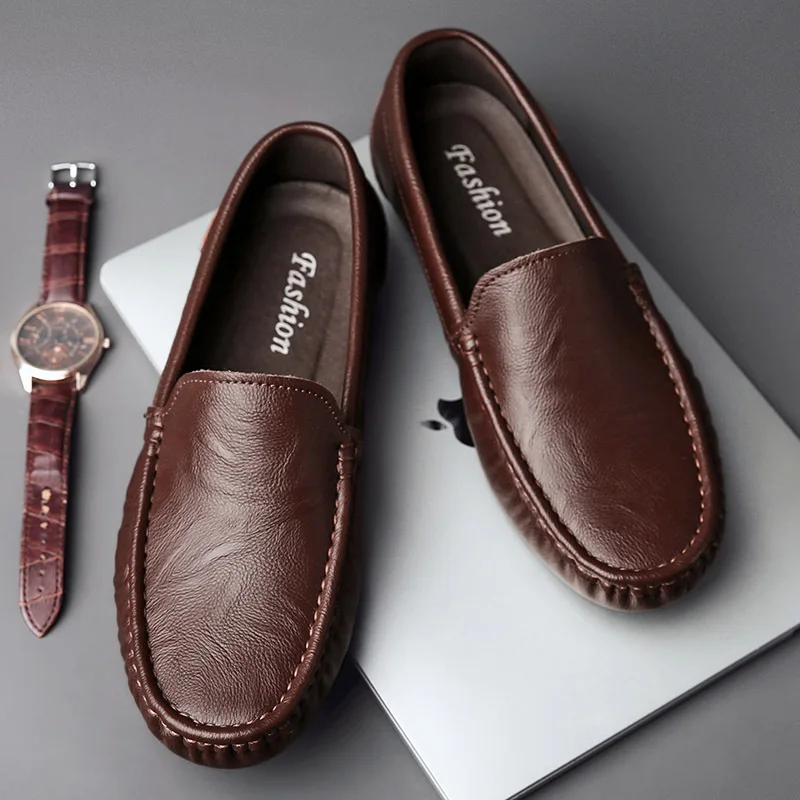 Breathable Genuine Leather Men Loafers Fashion Casual Business Driving Casual Shoes for Men Spring Autumn Male Shoes Leather Shoes